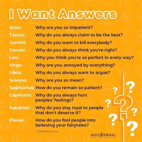 zodiac sign questions and answers.